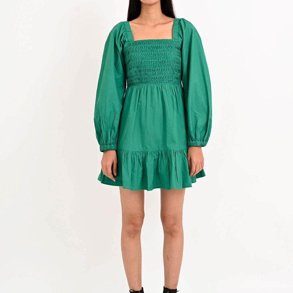 BANJAN AN Heron dress medium square neck puff sleeve